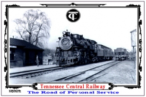 Tin Sign TC Passenger Train at Station