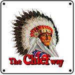 Chief Way Logo 6x6 Tin Sign
