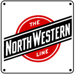 C&NW The NorthWestern Line 6x6 Tin Sign