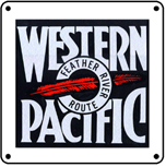 Western Pacific Logo 6x6 Tin Sign