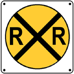  RR Crossing 6x6 Tin Sign