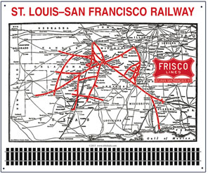 FRISCO System map 1941 Sign
