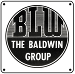 Baldwin Locomotive Works Logo 6x6 Tin Sign