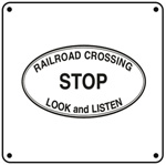  Stop Look & Listen 6x6 Tin Sign