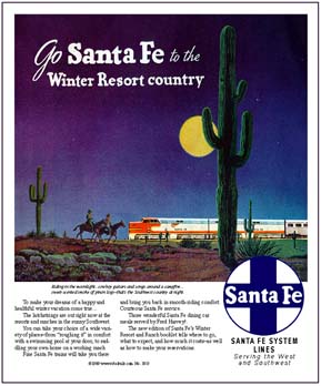 Tin Sign Santa Fe Resort at Night