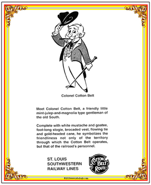Tin Sign Colonel Cotton Belt