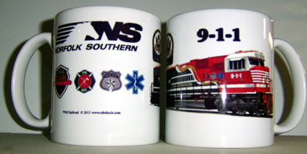 vintage Norfolk Southern Railroad coffee mug cup NS horse 