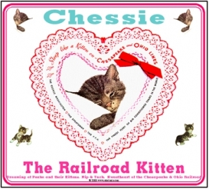 room Chessie & Family Chesapeake and Ohio Railway kitten cat metal tin sign 