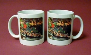 Coffee Mug Santa over Dome Car