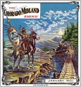 Tin Sign Colorado Midland Train