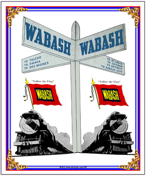 Tin Sign Wabash Crossing 39B