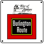 Burlington w/Zephyr Logo 6x6 Tin Sign