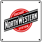 C&NW System Logo 6x6 Tin Sign
