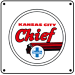Kansas City Chief Logo 6x6 Tin Sign