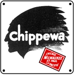 Chippewa Logo 6x6 Tin Sign