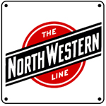 C&NW The NorthWestern Line 6x6 Tin Sign