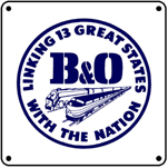 B&O 13 States Logo 6x6 Tin Sign