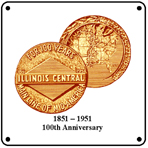 IC 100th Logo 6x6 Tin Sign