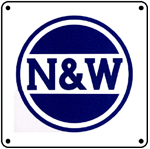 N&W Blue Logo 6x6 Tin Sign