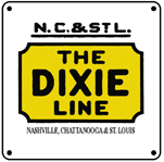 NC&StL Dixie Line Logo 6x6 Tin Sign