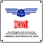 NC&StL Memphis Logo 6x6 Tin Sign