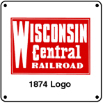 Wisc Cent 1874 Logo 6x6 Tin Sign