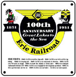 ERIE 100th Logo 6x6 Tin Sign