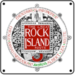 Rock Island Route Logo 6x6 Tin Sign