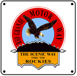 D&RGW Motor Way Logo 6x6 Tin Sign