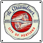 UP City of Portland Logo 6x6 Tin Sign