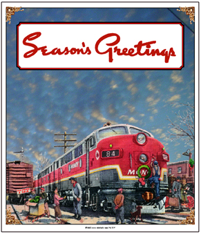 Tin Sign MONON Christmas Scene