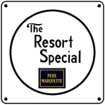 Pere Resort Logo 6x6 Tin Sign
