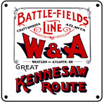 W&A Battle Fields Logo 6x6 Tin Sign