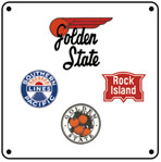 Golden State Logos 6x6 Tin Sign