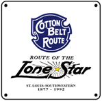 Cotton Belt Lone Star 6x6 Sign