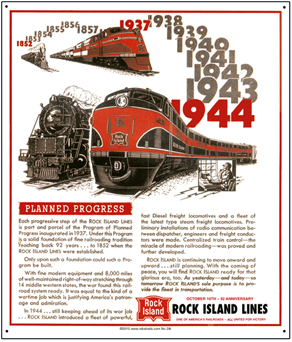 Tin Sign Rock 1944 Progress Ad