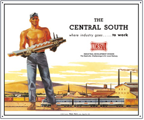 Tin Sign N.C.& St.L Industry Ad