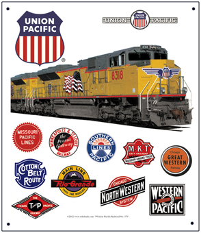 Western Pacific Logo Railroad Train License Plate 