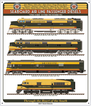 Tin Sign Seaboard Air Line Diesels