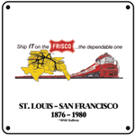 Frisco Diesel w/Map 6x6 tin sign