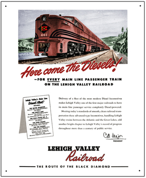 Tin Sign Lehigh Valley New Diesels