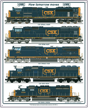 Tin Sign CSX Diesels