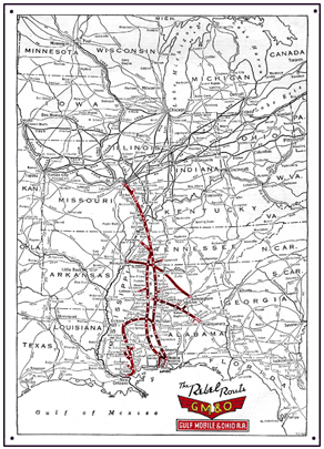 GM&O system map sign