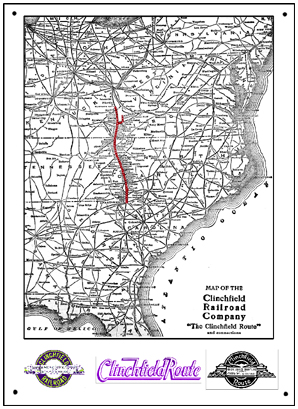 Clinchfield system map sign