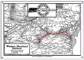 Western Maryland system map sign