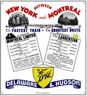 Tin Sign D&H travel ad