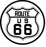 Route 66 6 inch round logo