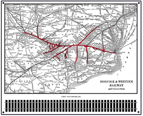 N&W system map sign