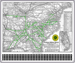 Southern Railway system map sign