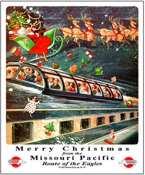 Tin Sign MoPac Christmas Scene